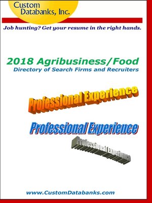 cover image of 2018 Agribusiness/Food Directory of Search Firms and Recruiters 
